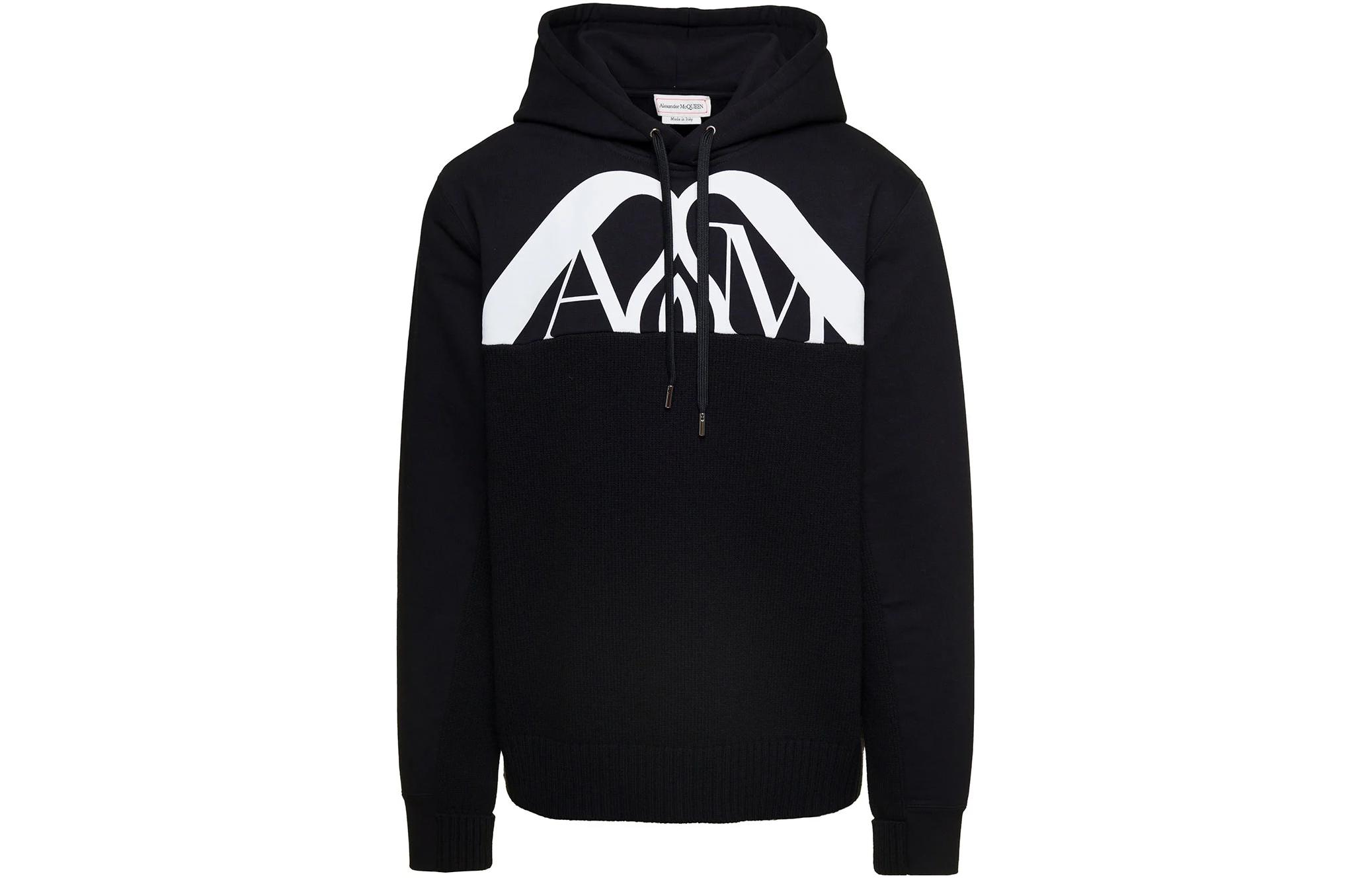 

Хлопковый худи с логотипом Alexander McQueen, черный