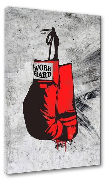 

Картина на холсте Hustling Sharks Work Hard!, серый