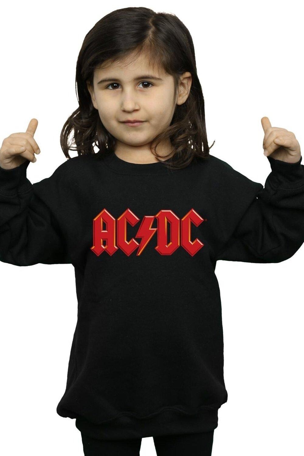 

Красный свитшот с логотипом AC/DC, черный