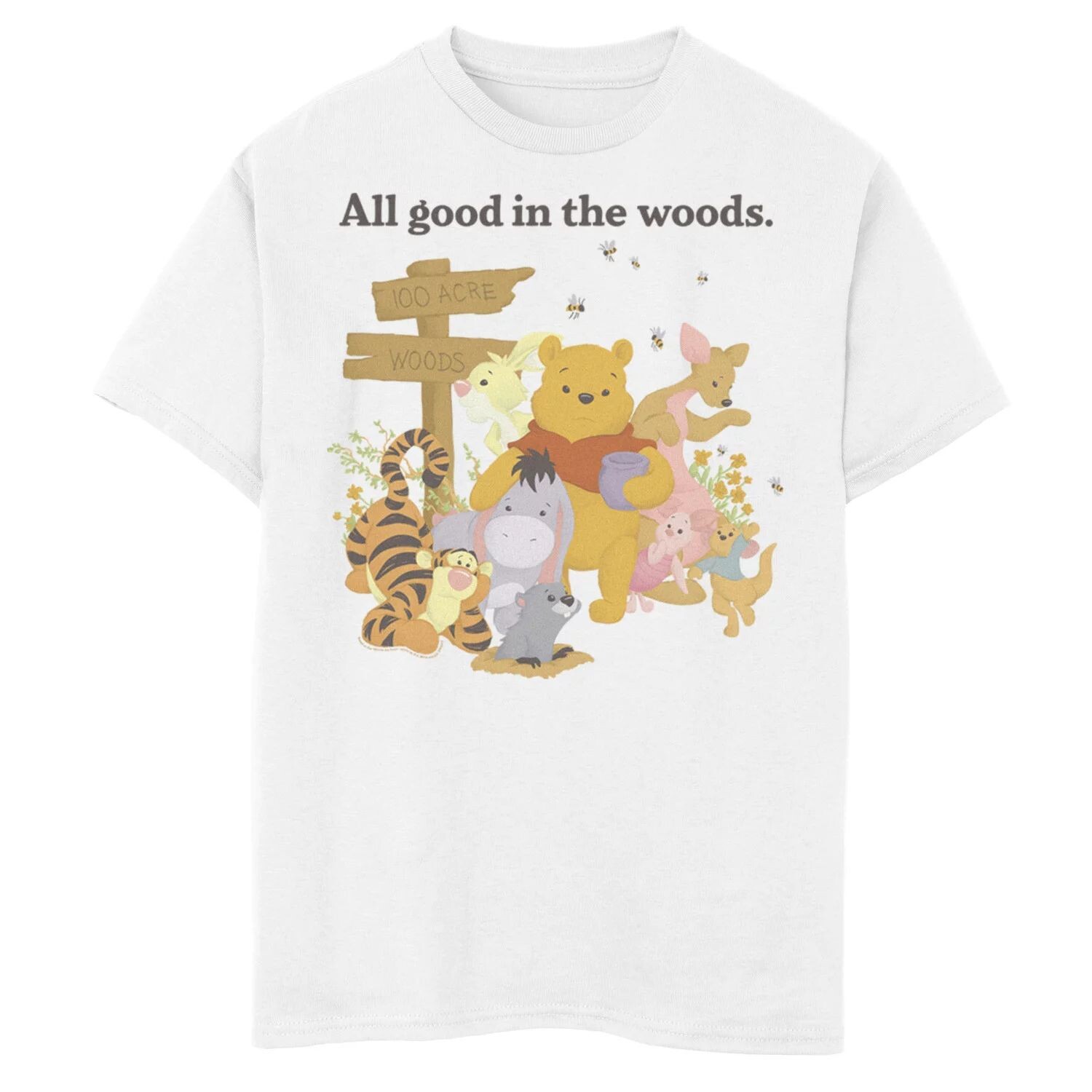 

Футболка Disney's Winnie the Pooh с графическим рисунком для мальчиков 8–20 лет, групповой снимок «Все хорошо в лесу» Disney