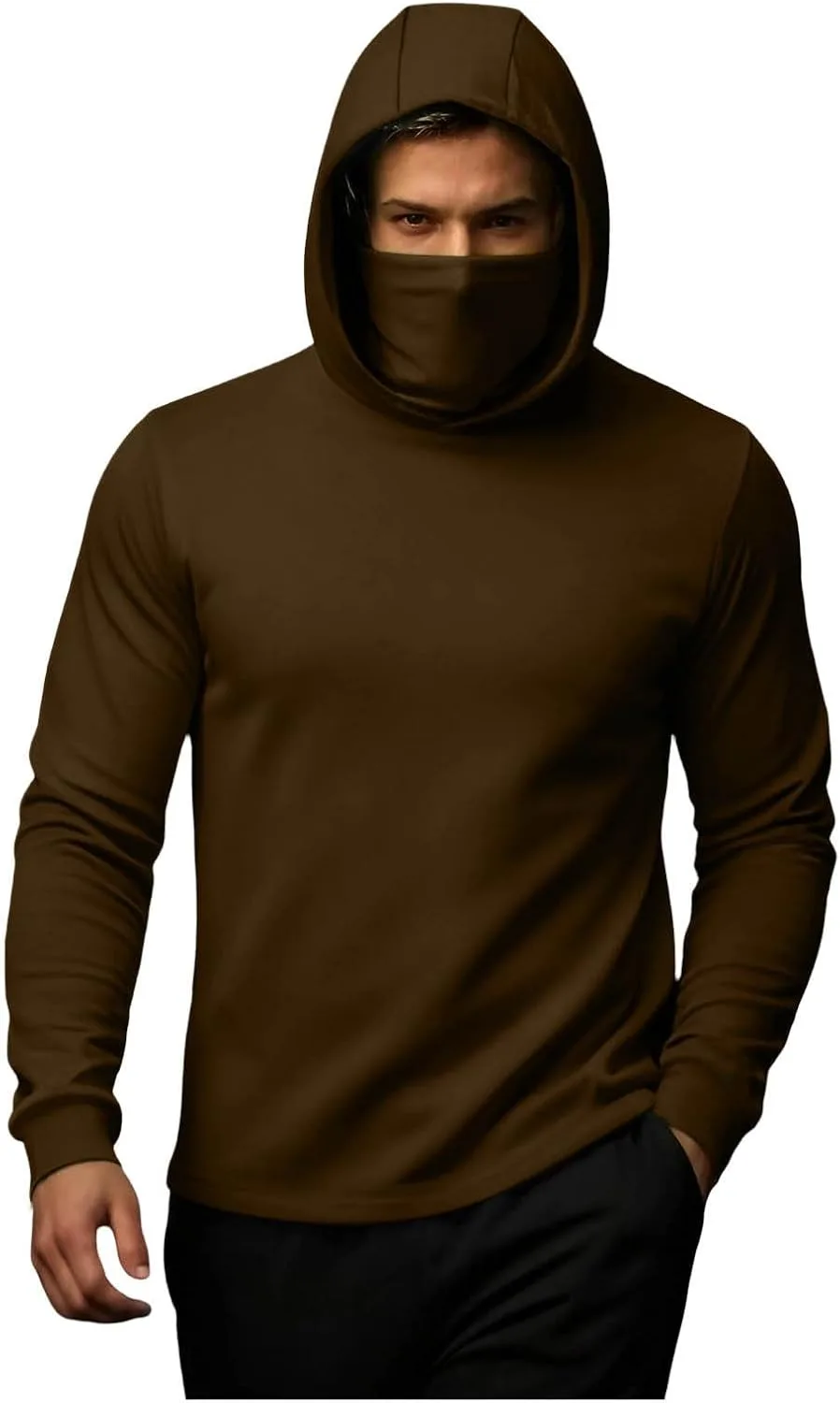 

Мужская толстовка с маской для лица, компрессионная, с длинным рукавом, базовый слой, быстросохнущая, для бега весной и осенью Xiaojmake