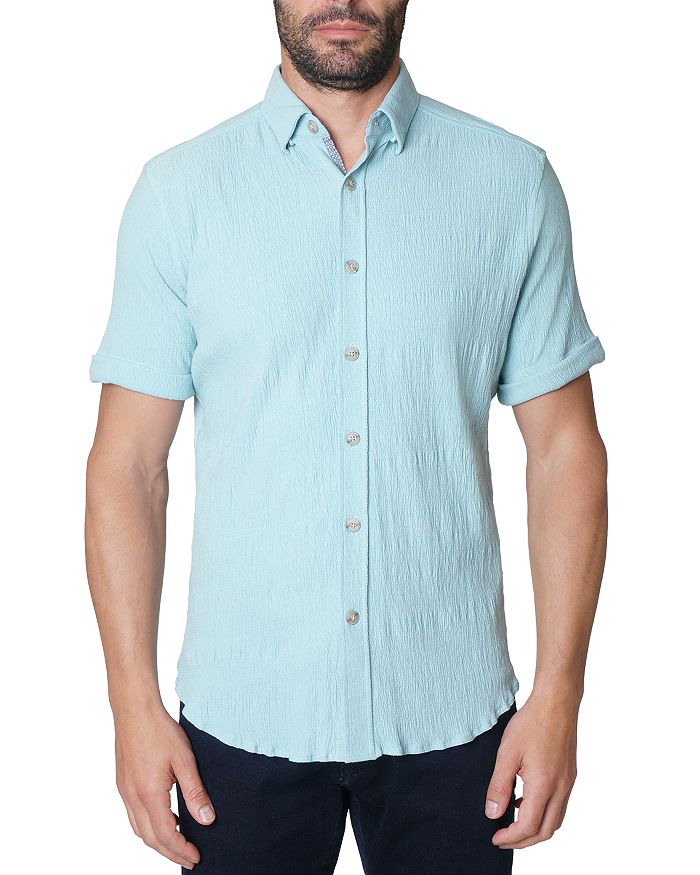 

Рубашка Hammond Textured Tailored Fit на пуговицах Robert Graham, синий