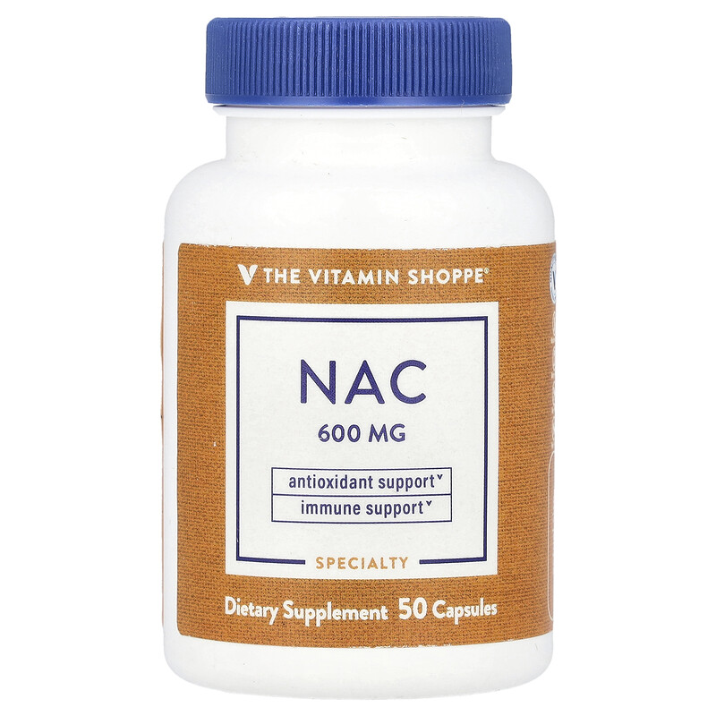 

The Vitamin Shoppe, NAC, 600 мг, 50 капсул