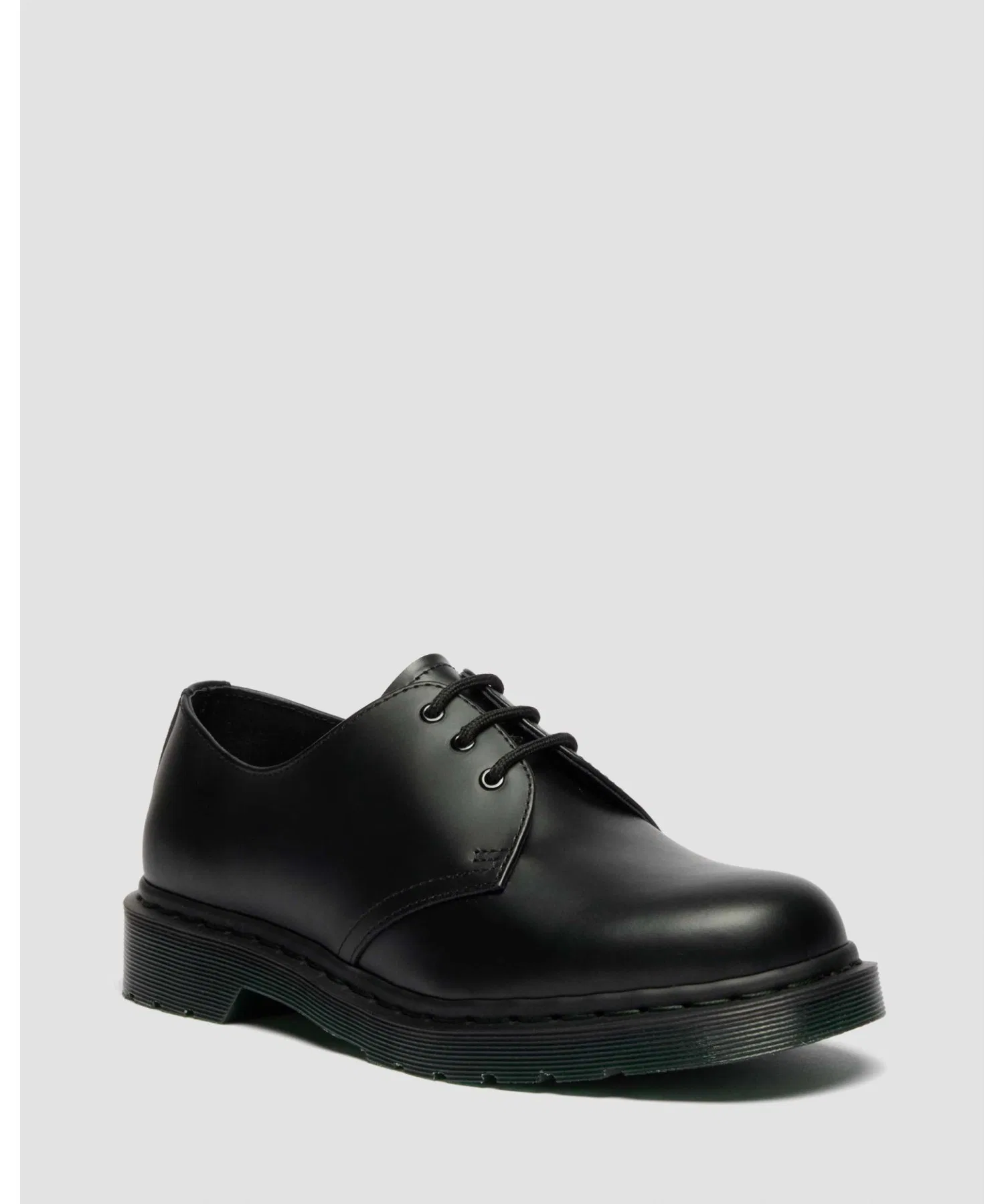 Унисекс обувь Dr. Martens 1461 с зелёной подошвой чёрные