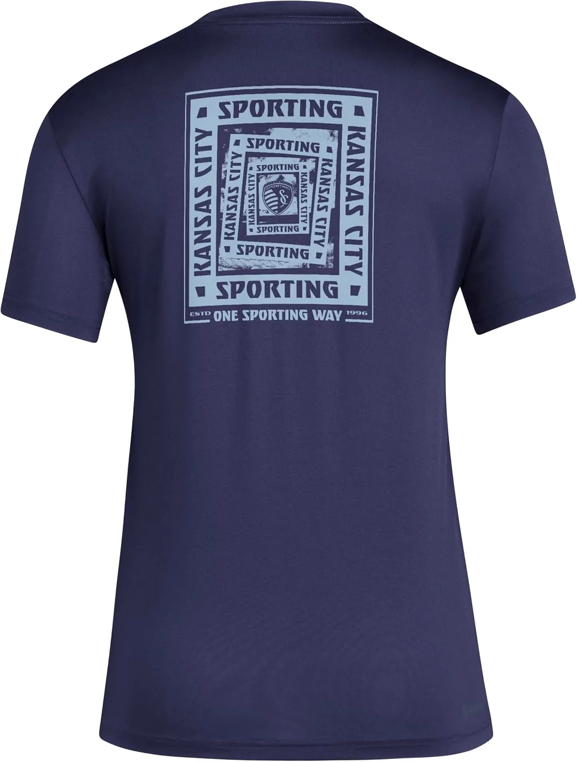 Женская футболка с коротким рукавом Adidas Sporting Kansas City Local Warp для предматчевых тренировок Adidas Originals, синий — фото 2