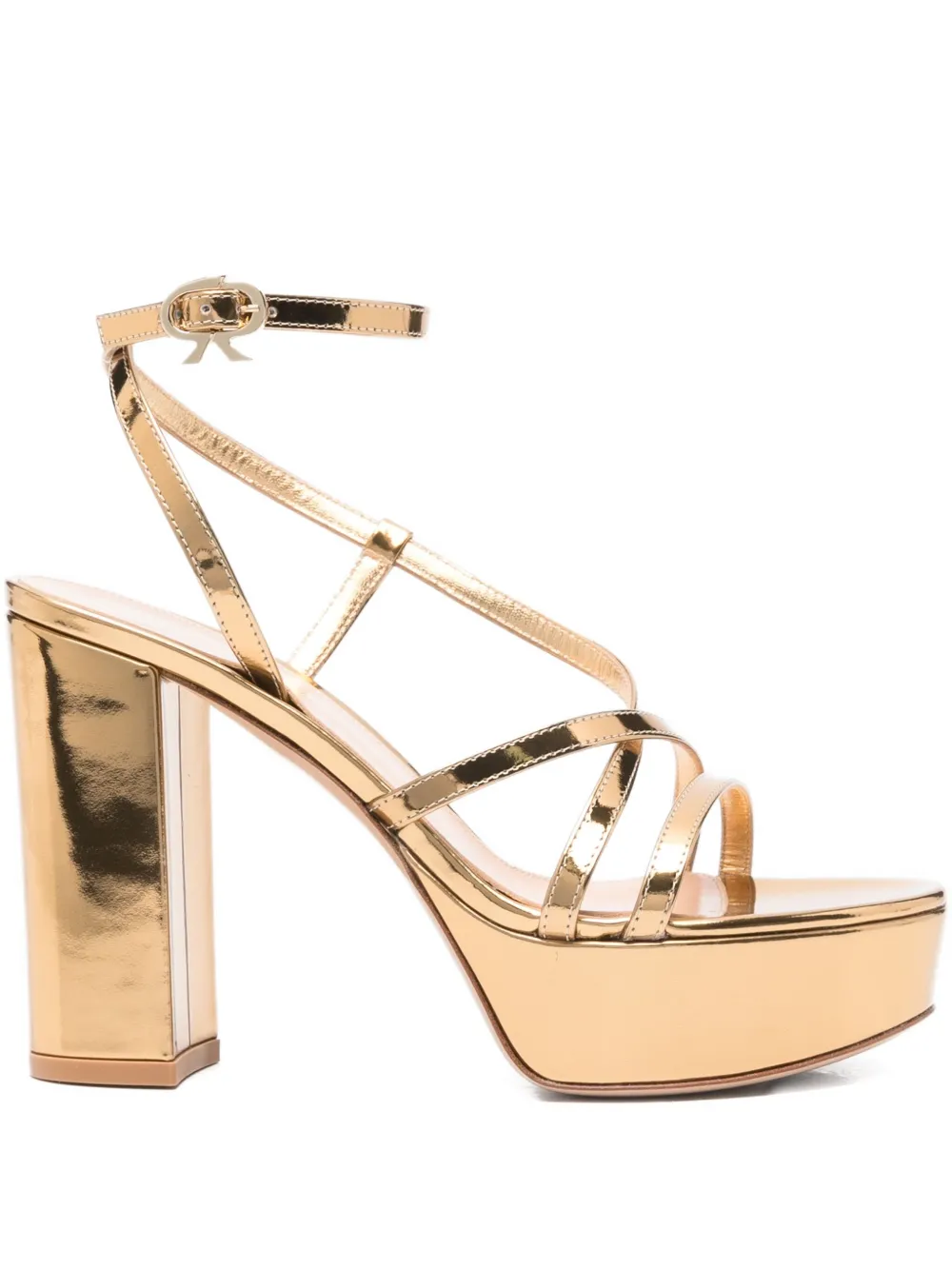 Босоножки с эффектом металлик Gianvito Rossi, золотой