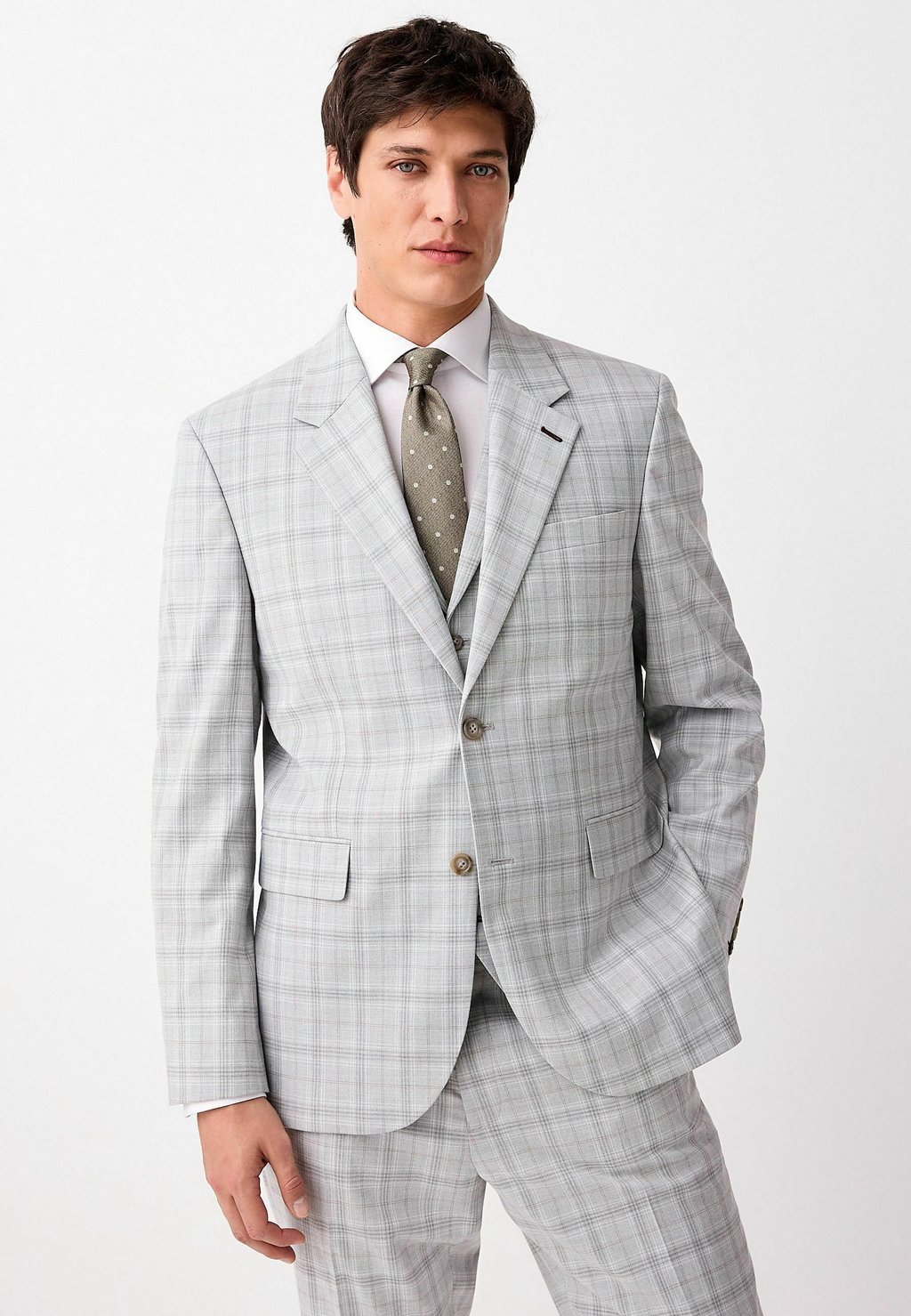 

Пиджак-блейзер REGULAR FIT - TAILORED FIT CHECK Next, серый