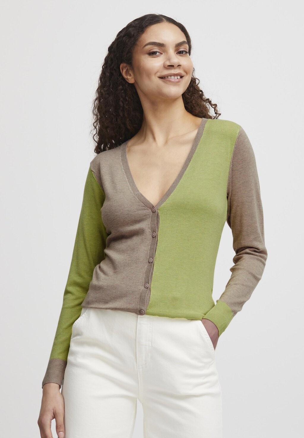 

Кардиган b.young BYMMPIMBA VNECK, цвет celery green mix