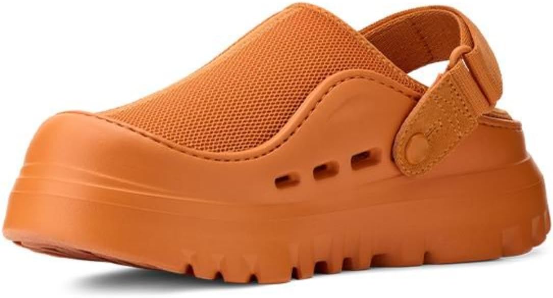 

Унисекс дышащие сабо из EVA с регулируемым ремешком на пятке и сетчатыми вставками - легкая нескользящая обувь для сада, пляжа, бассейна и активного отдыха, сандалии с амортизированной стелькой для мужчин и женщин Generic, оранжевый