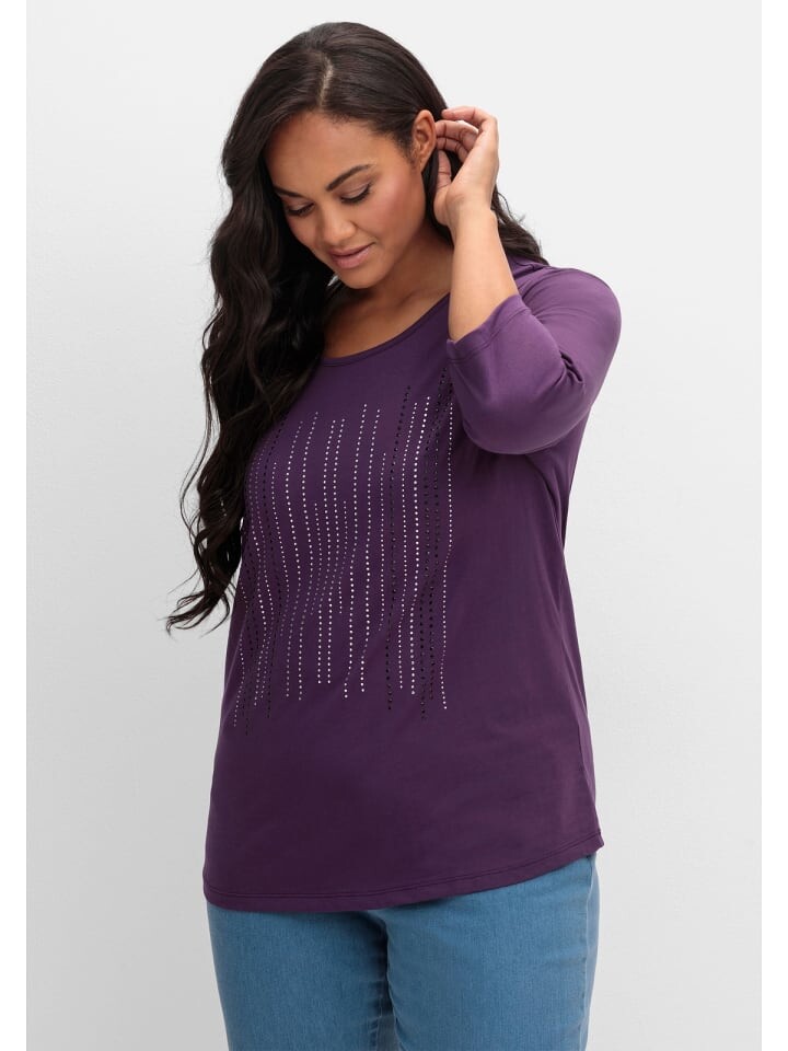 

Футболка sheego 3/4-Arm-Shirt, цвет traube