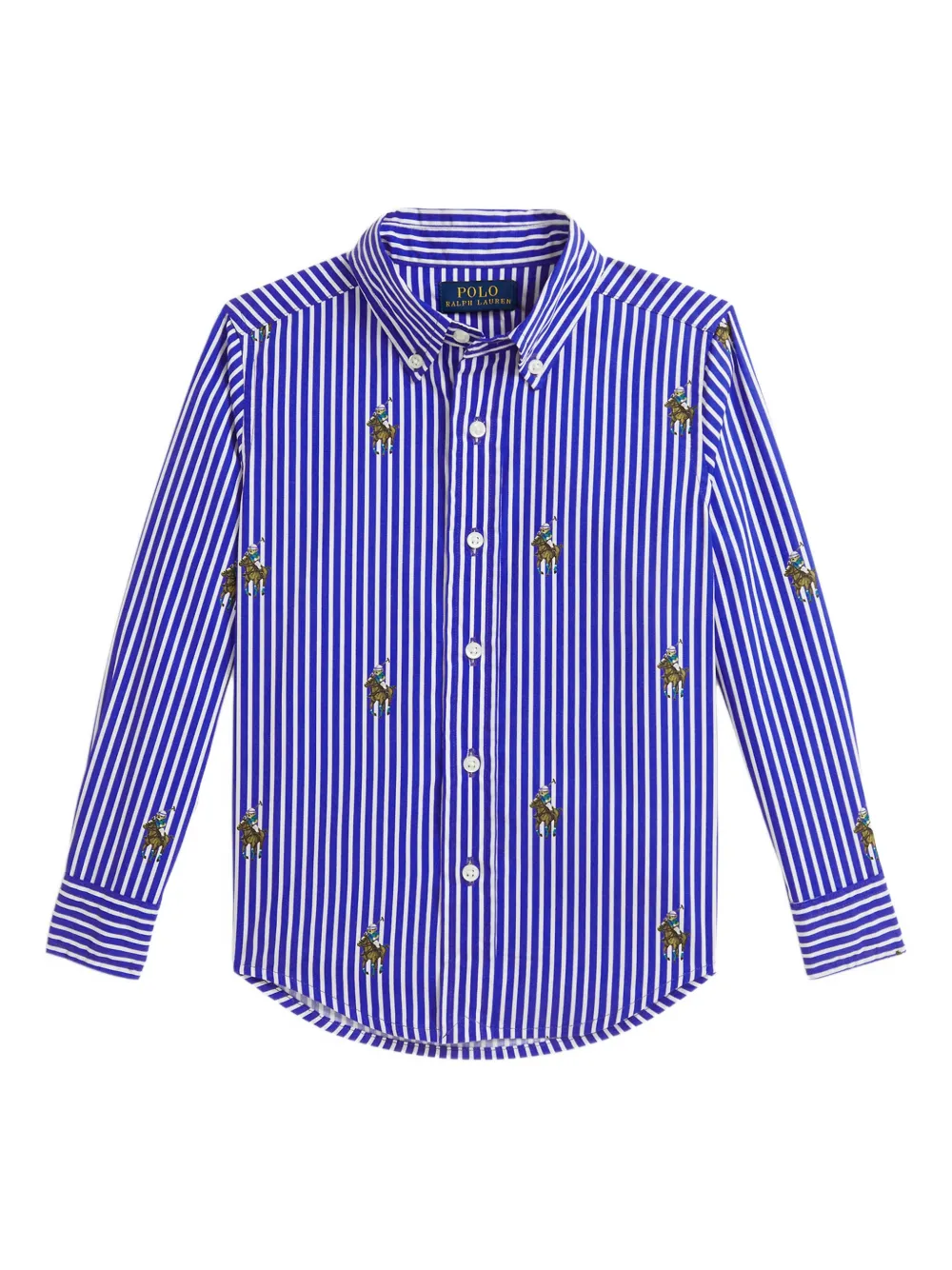

Рубашка Polo Bear в полоску Polo Ralph Lauren Kids, синий