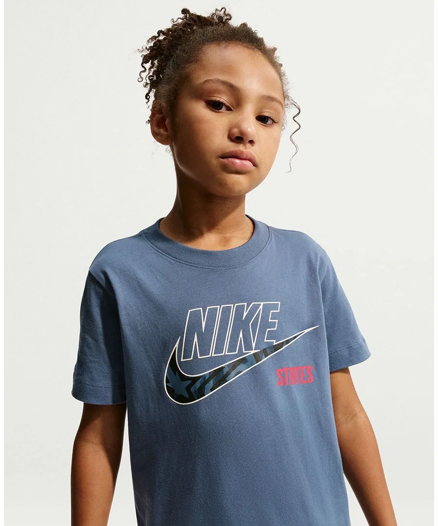 Футболка для мальчиков и девочек USA Futura Soccer Nike, синий — фото 2