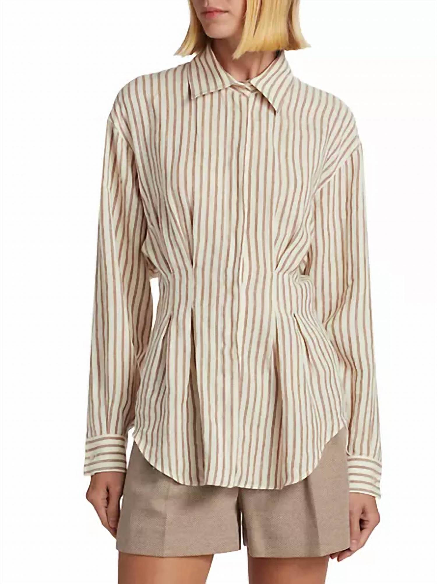

Эритрея полосатый льняной топ белого цвета Max Mara