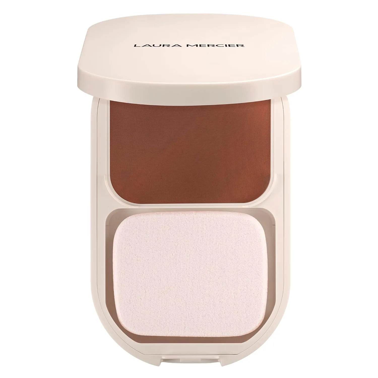 Laura Mercier Real Flawless Feather Matte Powder Foundation, полупрозрачное и среднее покрытие, 16 часов стойкости, контроль увлажнения и блеска, компактная пудра, с гиалуроновой кислотой, 6C Macchiato - Deep with cool undertones