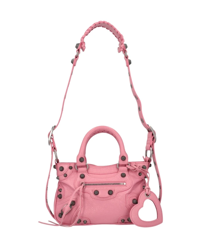 

Маленькая сумка тоут Neo cagole с серебряными деталями Balenciaga, розовый