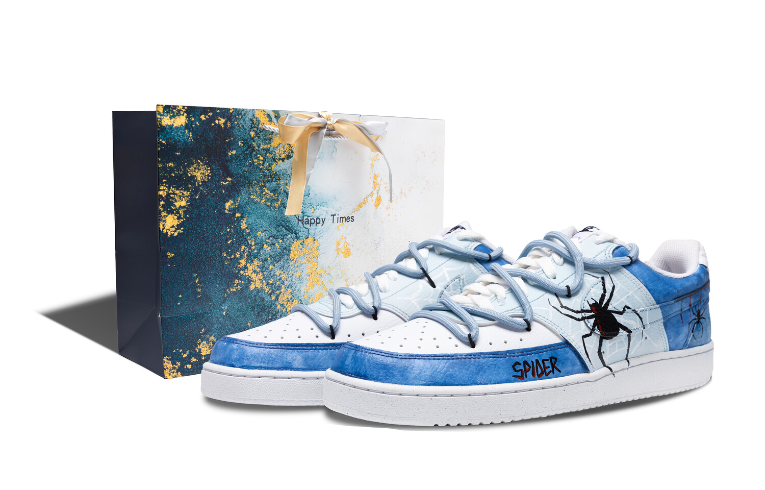 

Кроссовки Nike Court Vision 1 Skateboard Shoes Men Low-Top Blue With White Lettering, синий