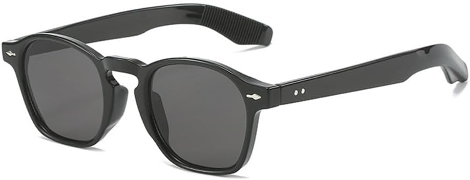 

Солнцезащитные очки неправильной формы для женщин, ретро-очки с круглыми линзами и прозрачными линзами, защита от УФ-излучения UV400; солнцезащитные очки для мужчин с заклепками LANGSER, Black