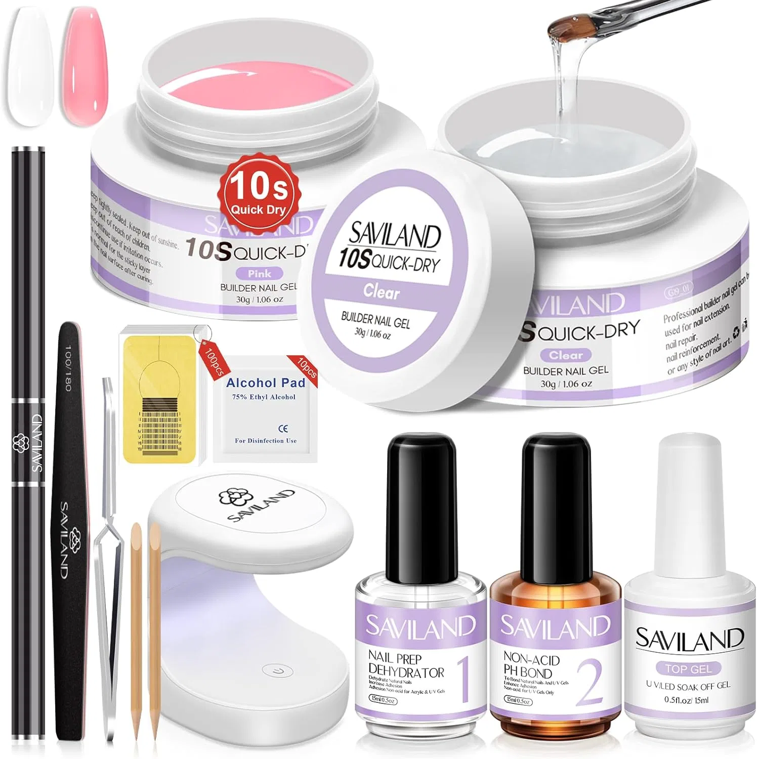 Набор гелей для наращивания ногтей «Builder Gel» от Saviland Saviland