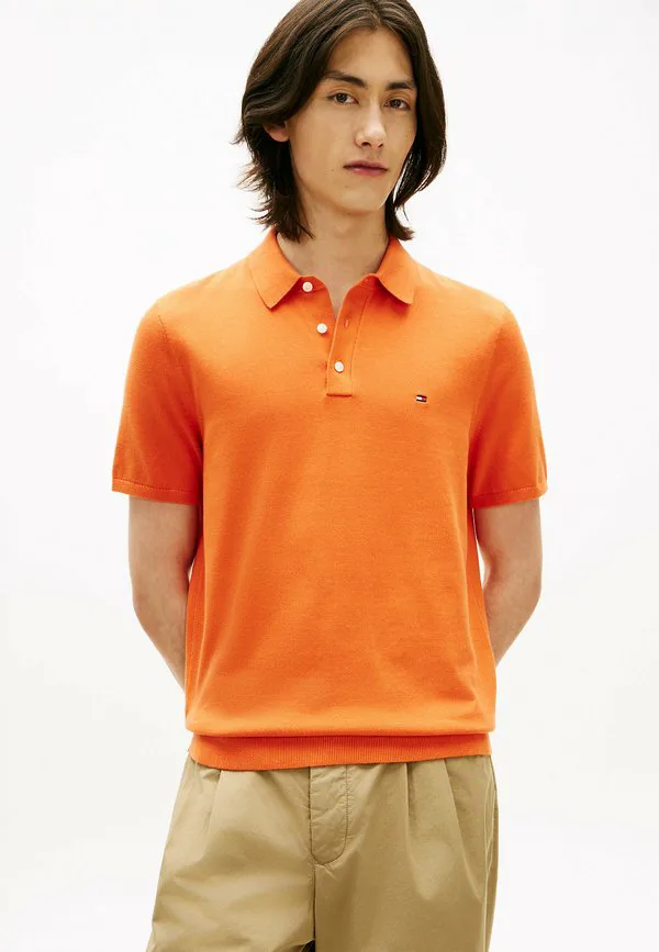 Рубашка-Поло стандартного кроя из трикотажа. Tommy Hilfiger, Brilliant Orange