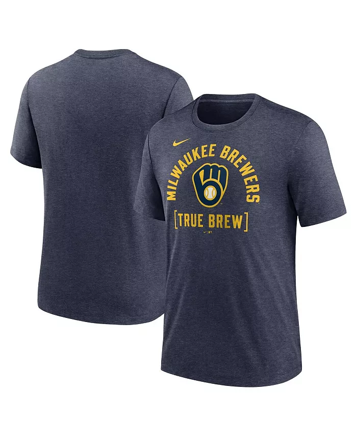

Мужская футболка Milwaukee Brewers Swing Big Tri-Blend цвета верескового темно-синего Nike
