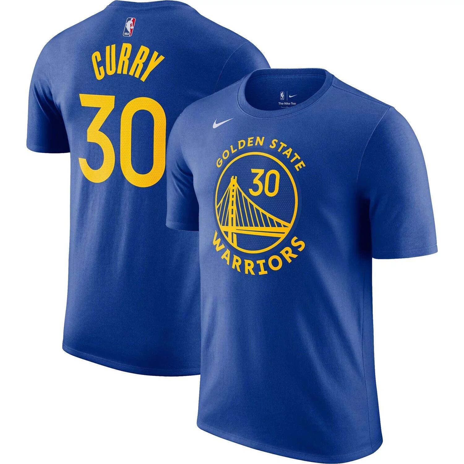Мужская футболка Nike Stephen Curry Royal Golden State Warriors Icon 2022/23 с именем и номером — фото 4