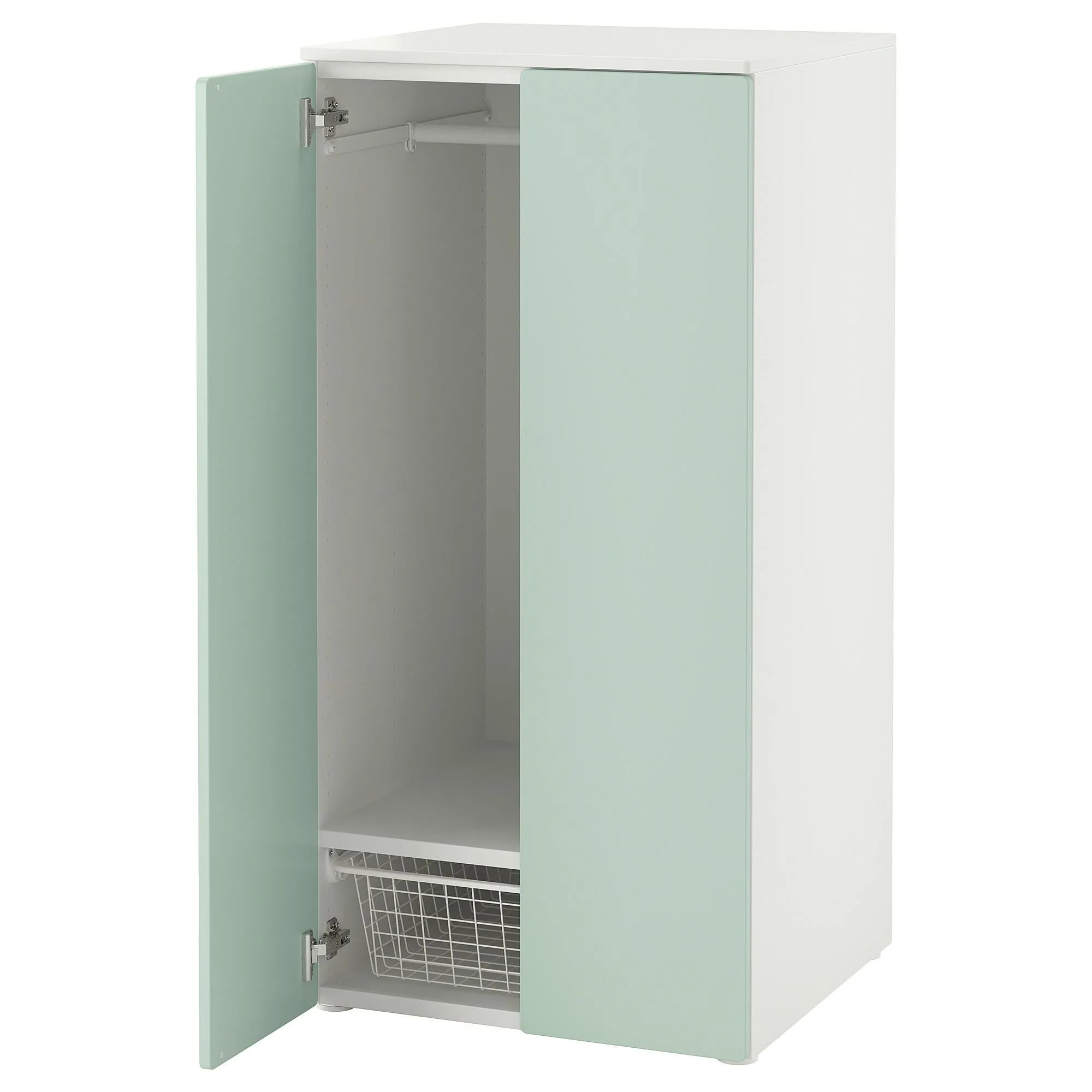 

Детский шкаф, белый/салатовый, 60x57x123 см, PLATSA/SMÅSTAD IKEA