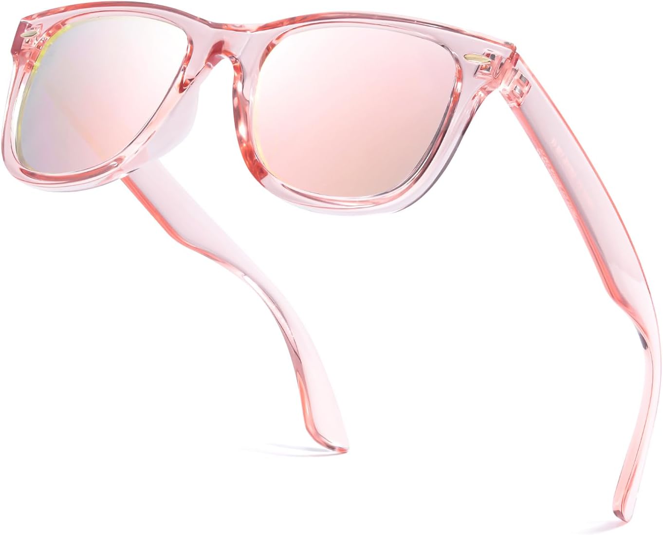 

Женские поляризованные солнцезащитные очки HASFOX | Защита от УФ-излучения и бликов при вождении | Модные квадратные очки с зеркальными линзами и футляром, A01 Pink Frame / Rose Gold Mirrored Lens