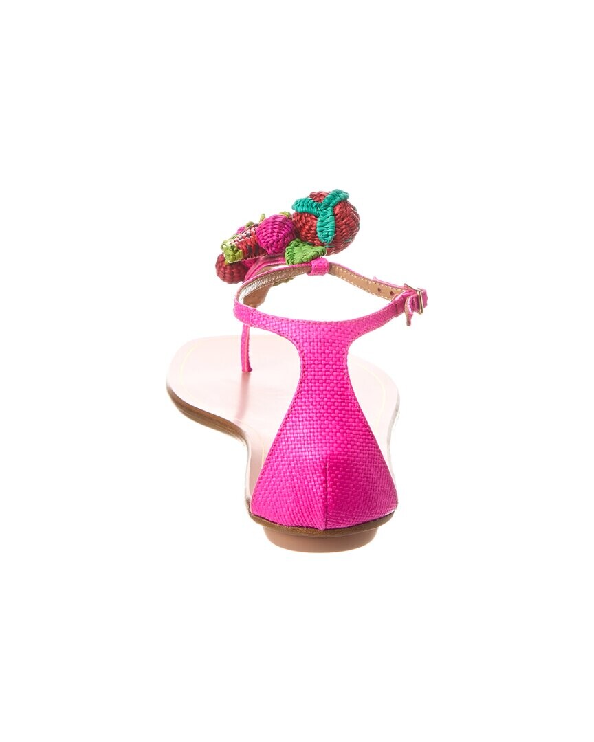 Сандалии Aquazzura Strawberry Punch из рафии, розовый
