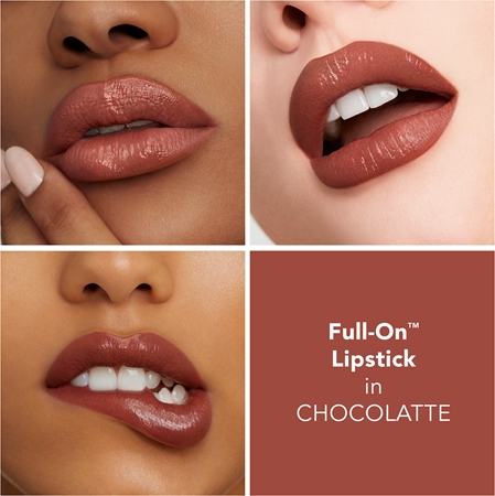 Кремовая помада для губ с эффектом увеличения Buxom FULL-ON SATIN LIPSTICK, Chocolatte 2,5 ml — фото 3