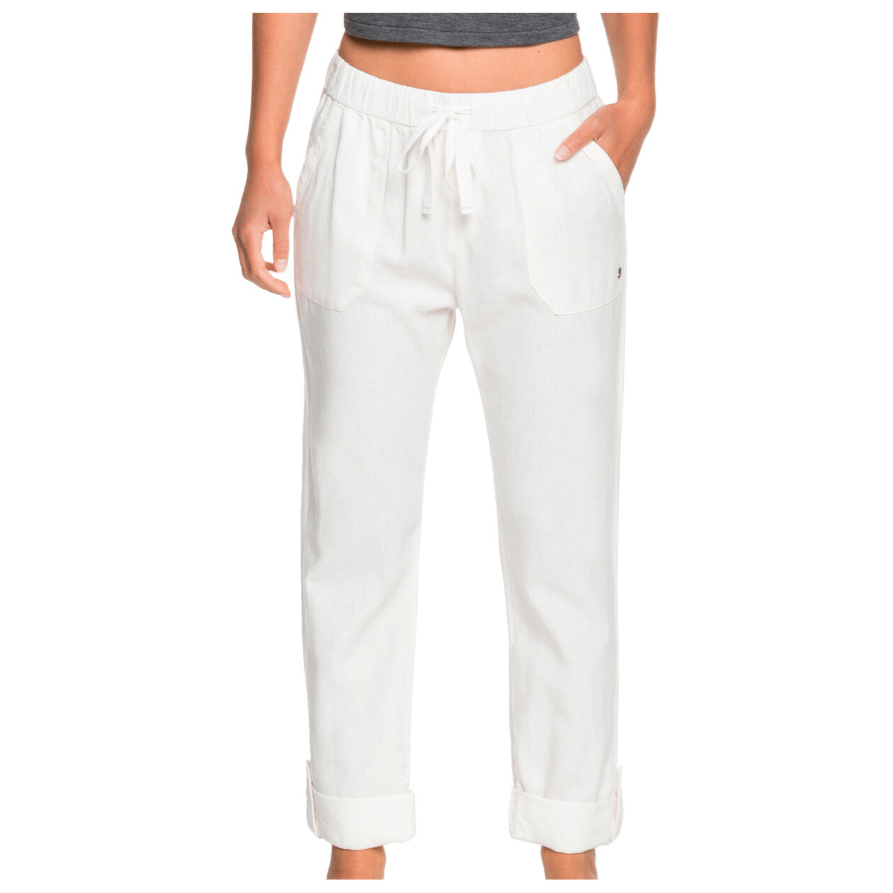 

Повседневные брюки Roxy Women's On The Seashore Linen Cargo Trousers, цвет Snow White