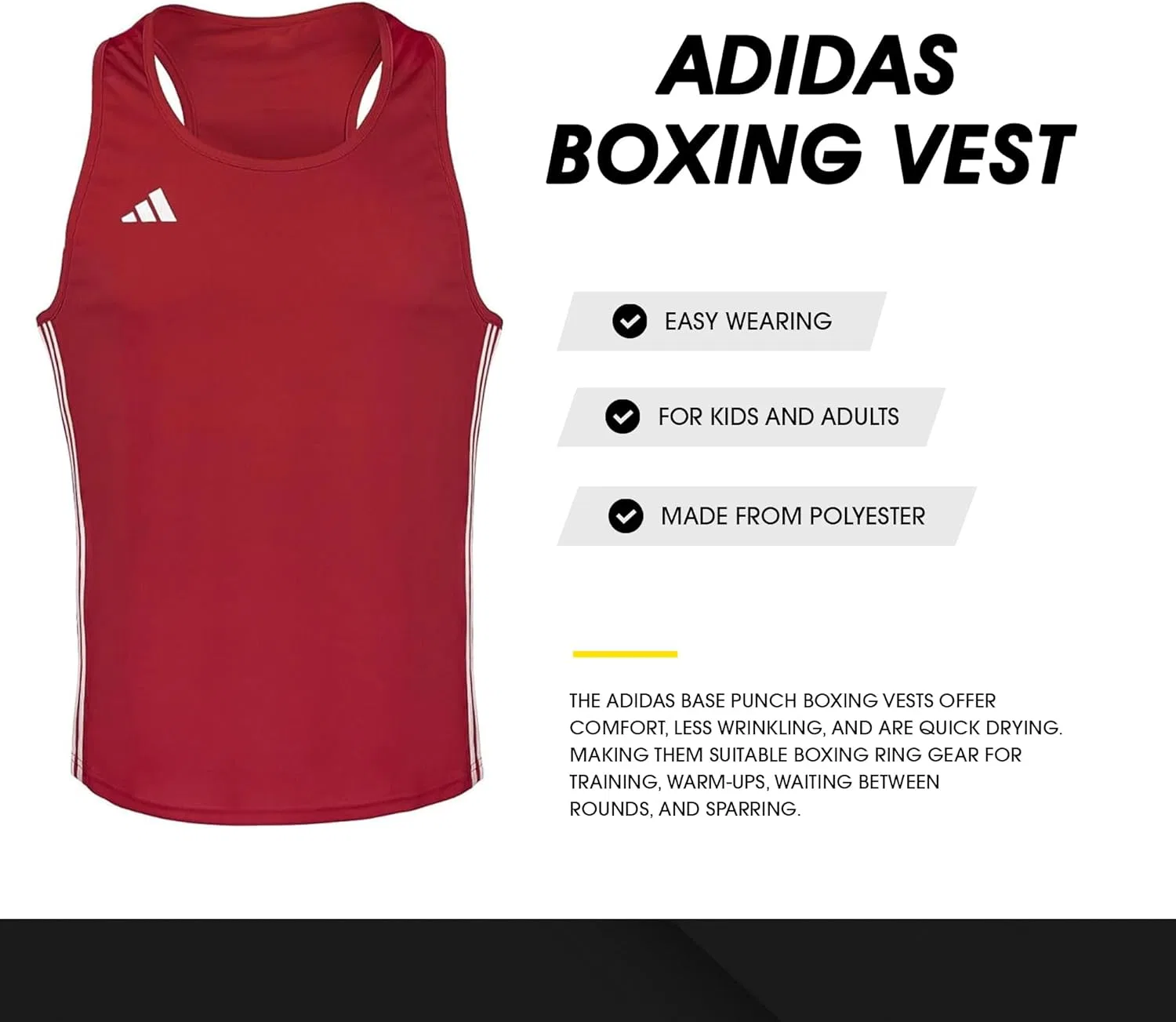Топ боксерский adidas, красный — фото 3