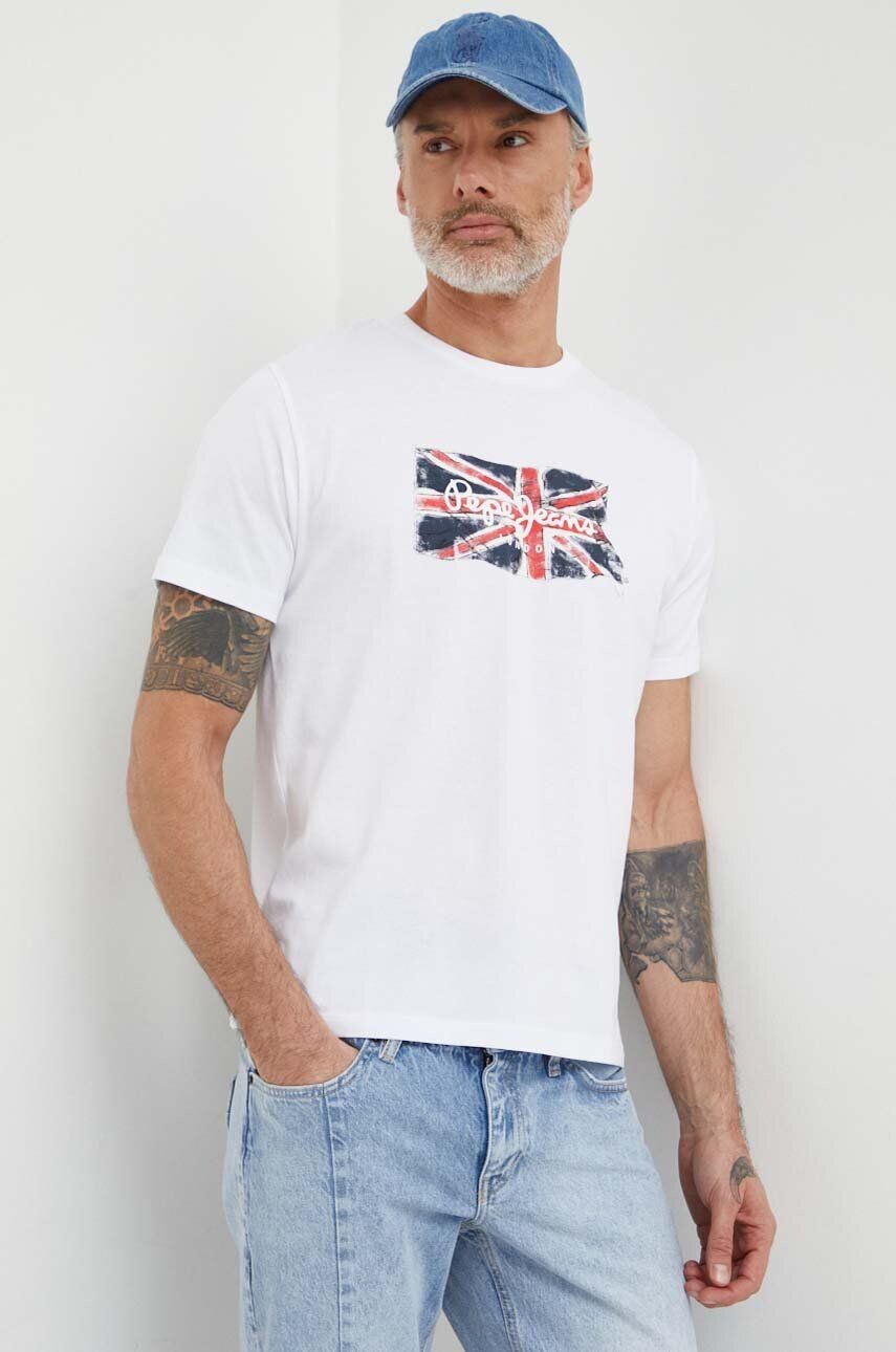 

Футболка Clag из хлопка Pepe Jeans, белый