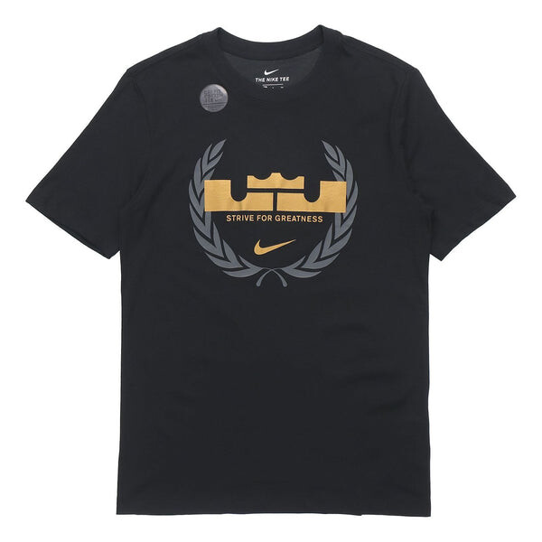 

Футболка Nike Dri-FIT LeBron Logo Round Neck Quick Dry Basketball Sports Short Sleeve Black, черный
