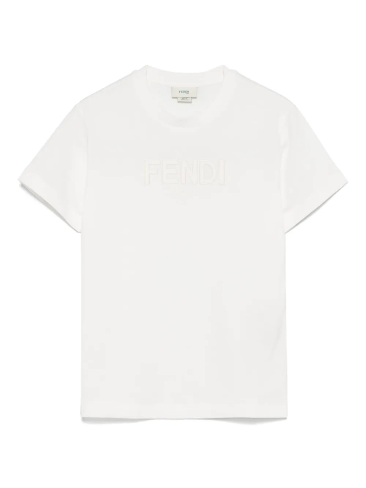 

Футболка с вышитым логотипом Fendi Kids, белый