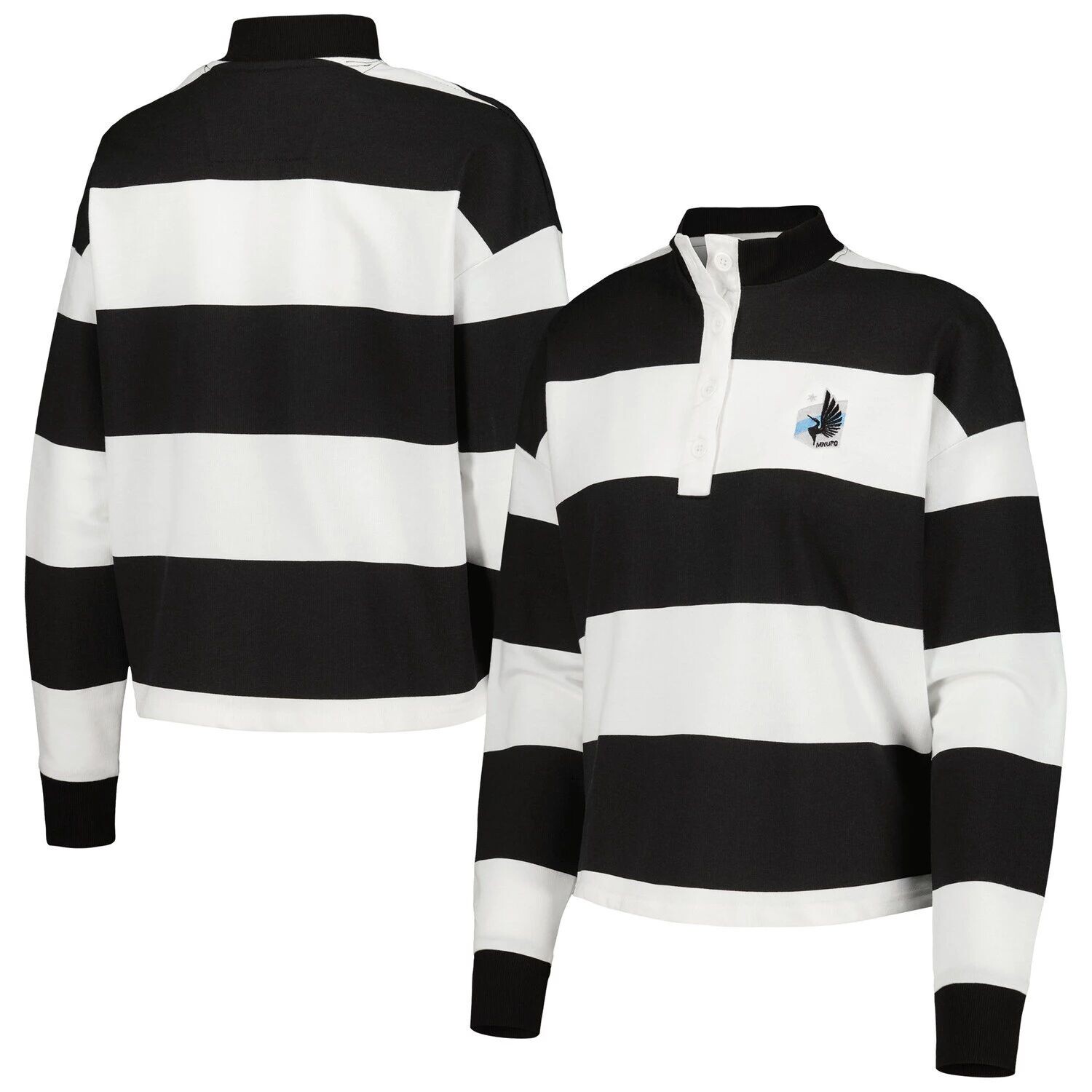

Женская футболка Antigua White Minnesota United FC Radical Rugby Stripe с длинным рукавом Antigua