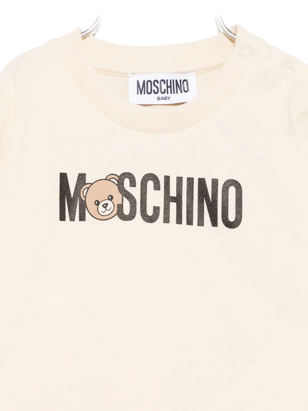 Футболка с длинными рукавами и логотипом Тедди Moschino Kids, нейтральный — фото 3