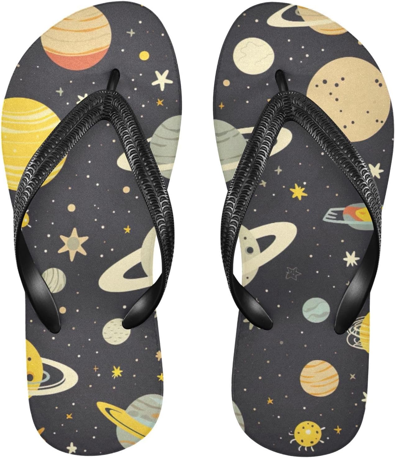 

Женские и мужские летние пляжные шлепанцы Space Planet Galaxy, повседневные сандалии для душа Kfbe