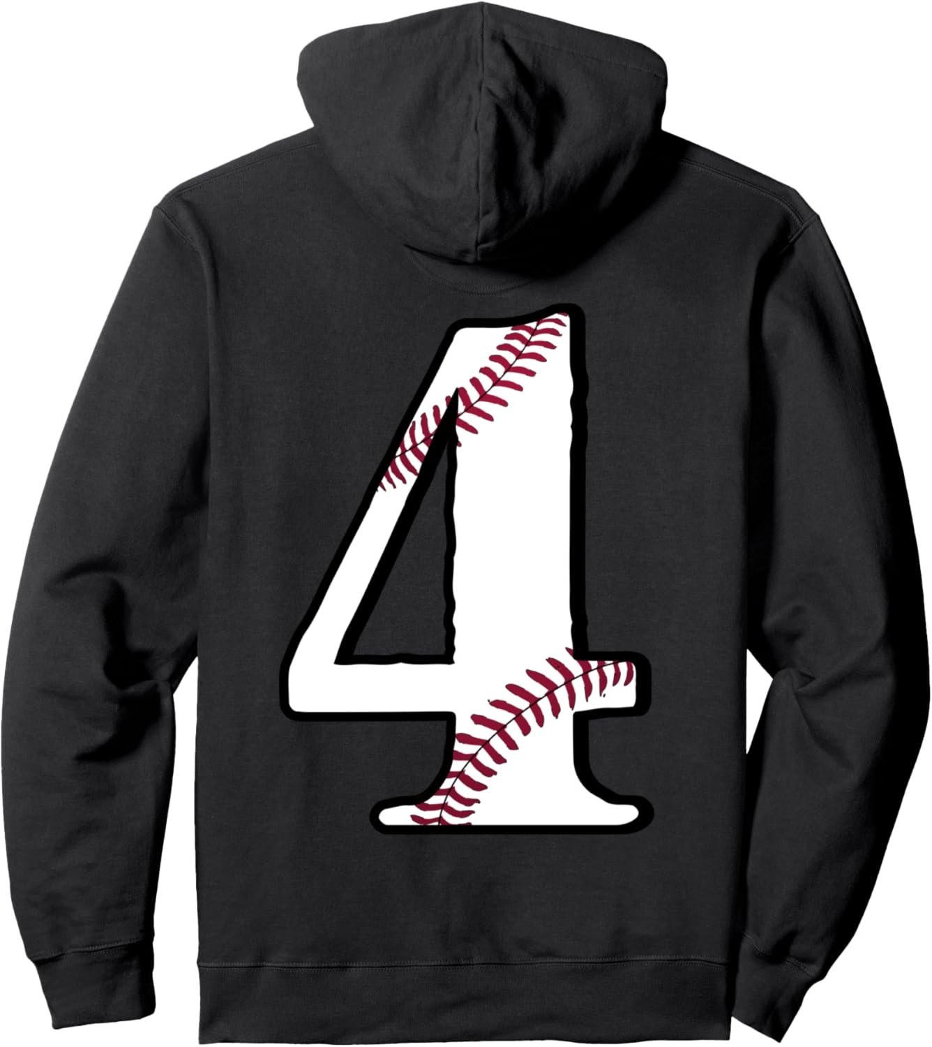 

Бейсбольная толстовка с номером 4 (четыре), винтажная ретро-толстовка на 4-й день рождения Baseball Birthday Made In Classic Best Of Style, черный