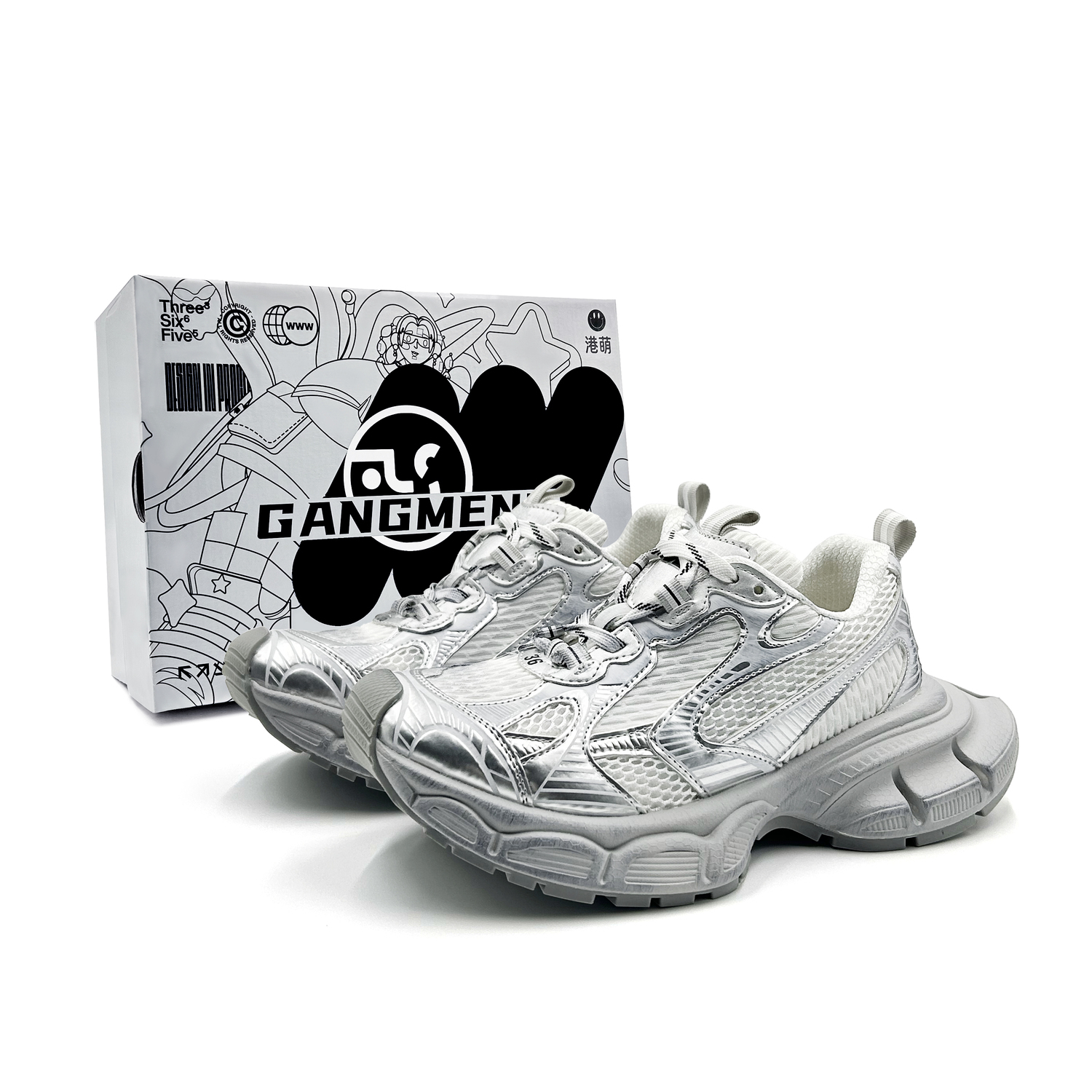 

Hong Kong Meng Скользоустойчивые дышащие утепленные низкие массивные кроссовки унисекс Iron Gray, цвет Iron Gray