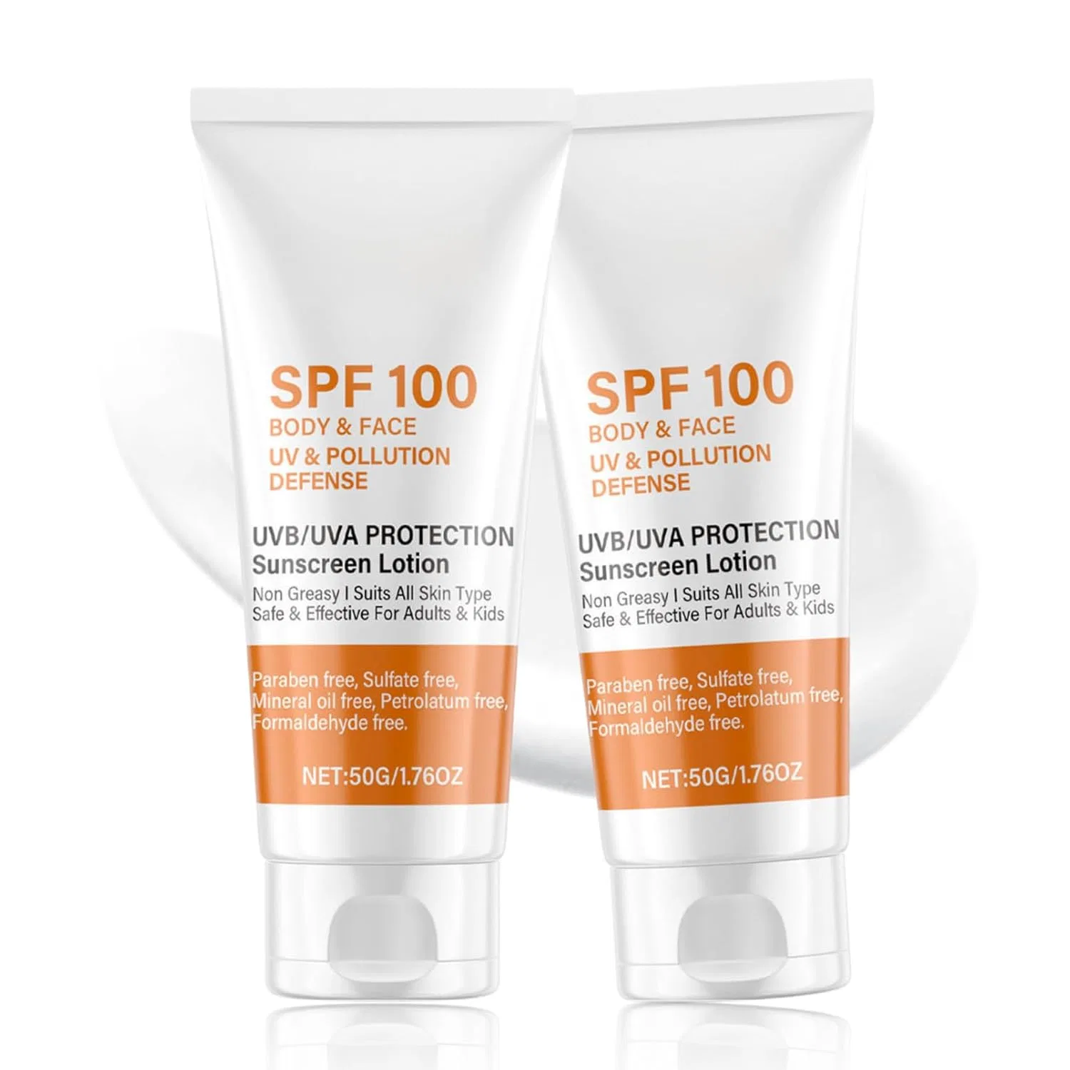 Солнцезащитный крем SPF 100 для лица и тела, 2 штуки Ufkeanlo