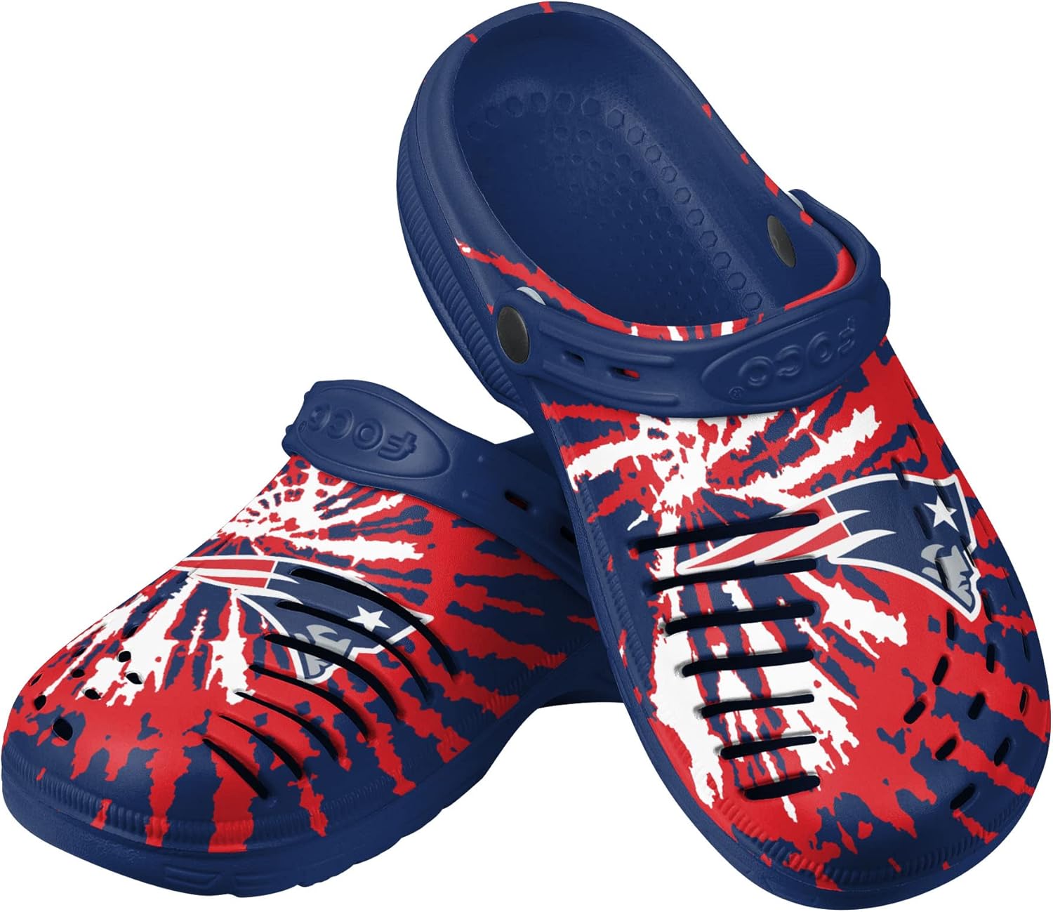 

Садовые водные сандалии с ремешком FOCO для мужчин с логотипом команды NFL в стиле тай-дай, New England Patriots Tie-dye