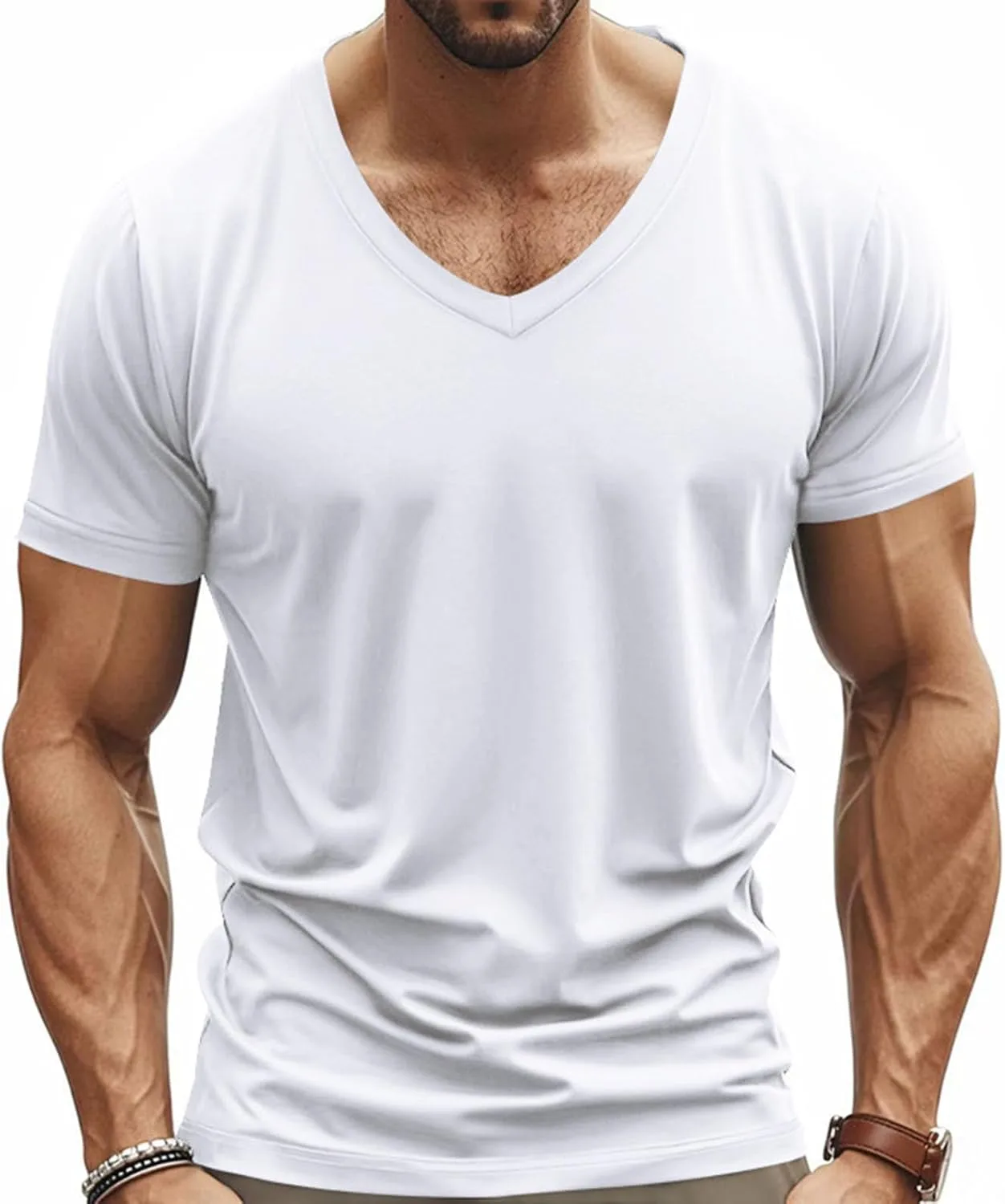 

Мужская футболка V-образного выреза с коротким рукавом