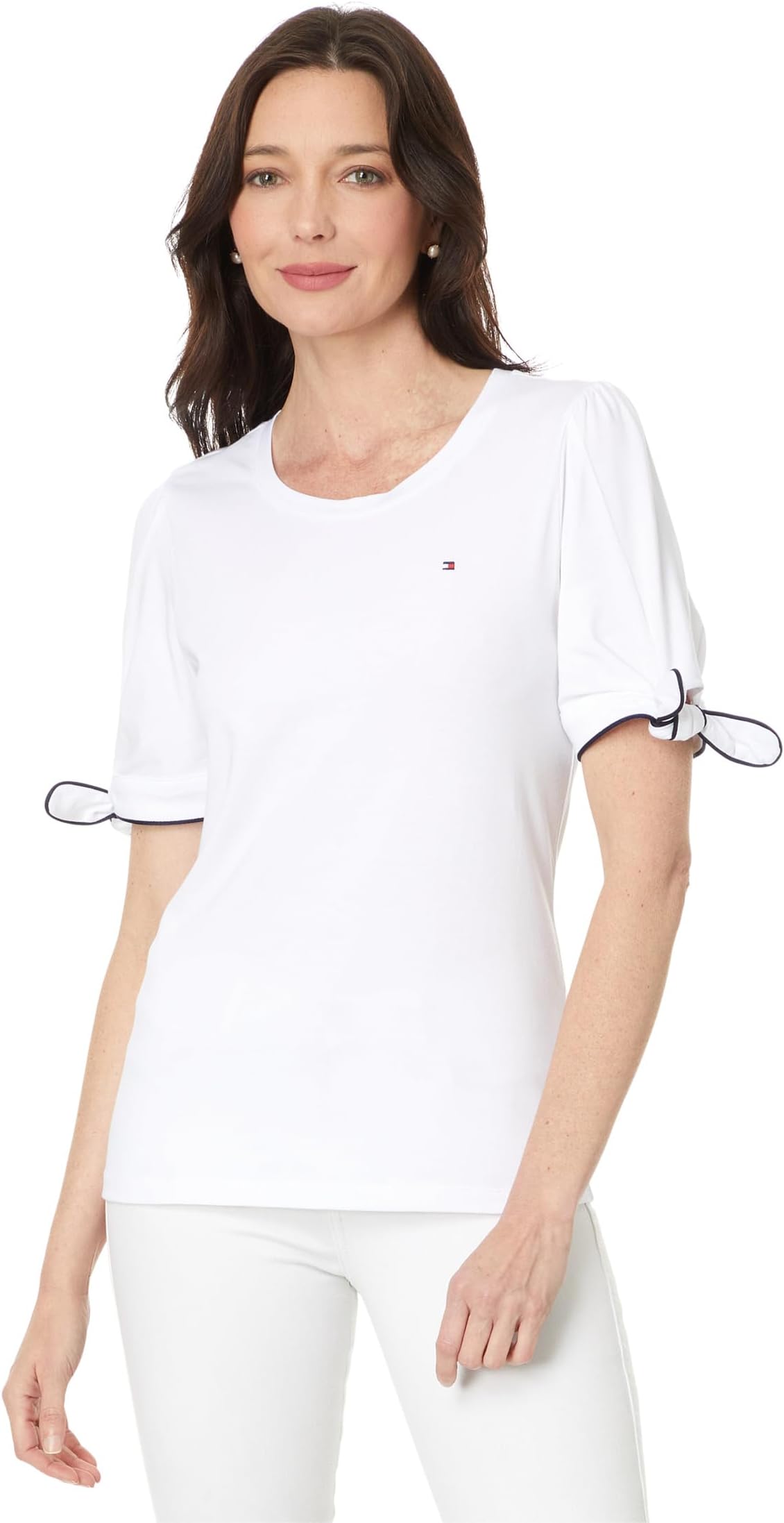 

Футболка Tommy Hilfiger Tie Sleeve Tee, цвет Bright White