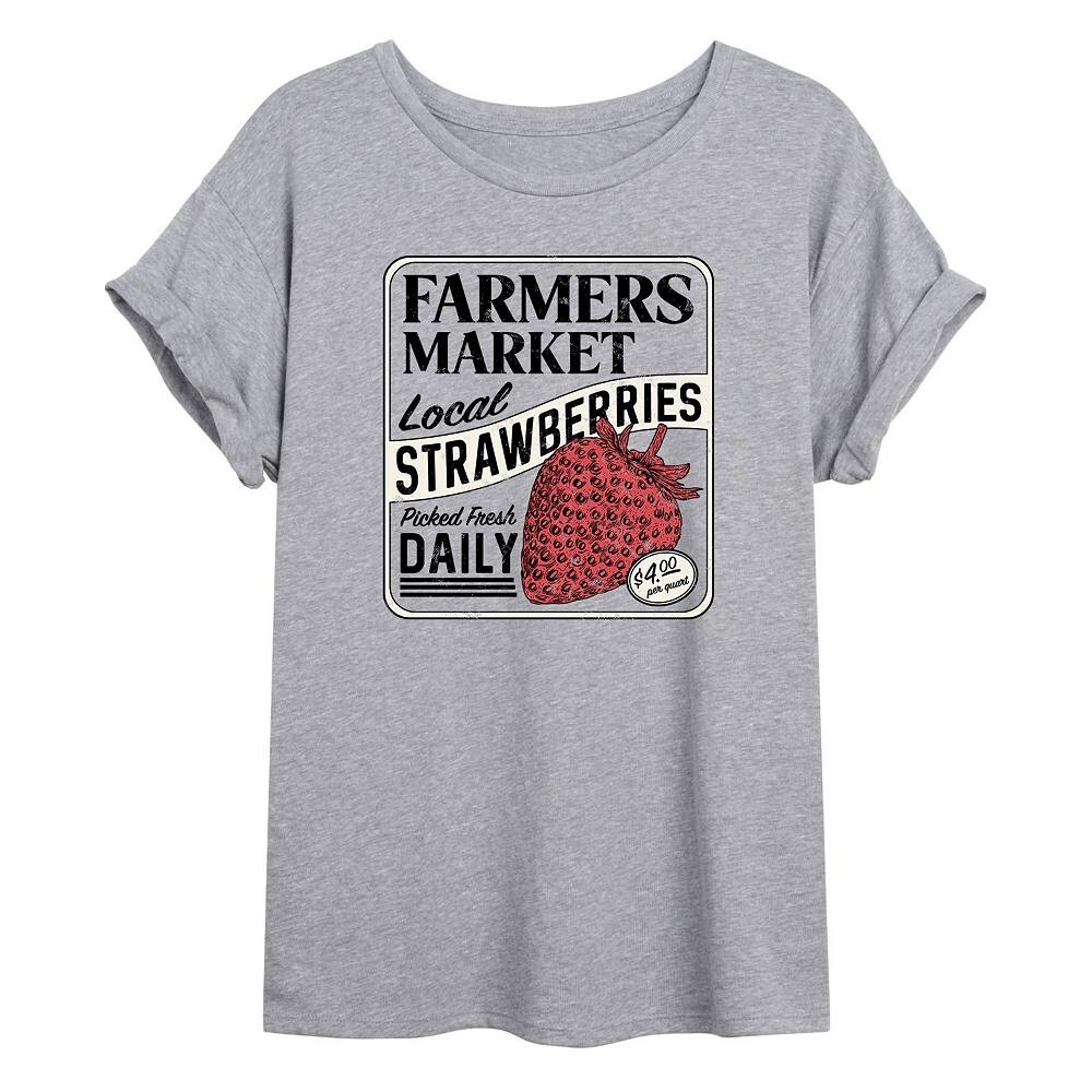 

Футболка оверсайз с клубникой Junior's Farmers Licensed Character, серый