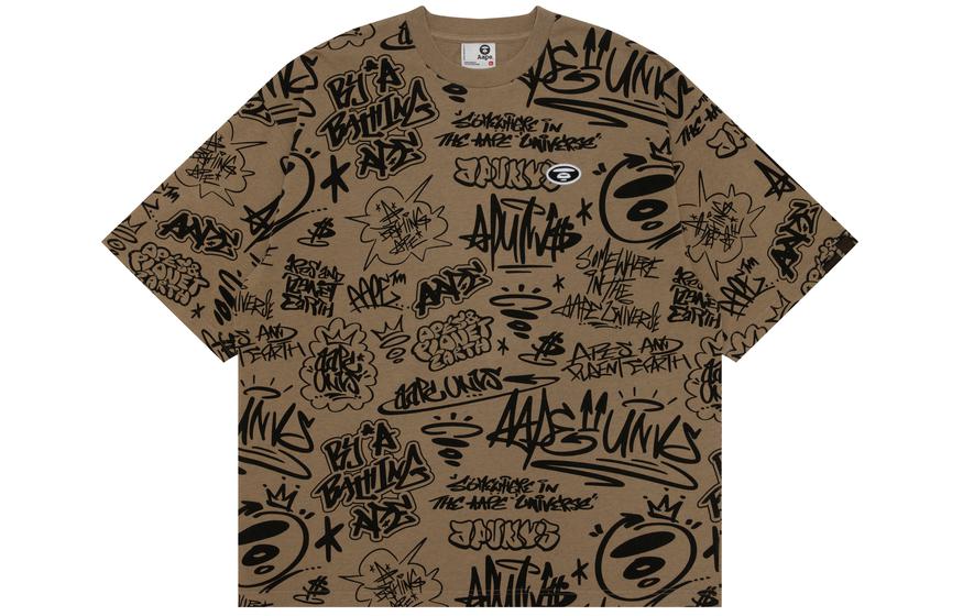

Футболка из хлопка с аппликацией логотипа *A Bathing APE Aape, темно-коричневый