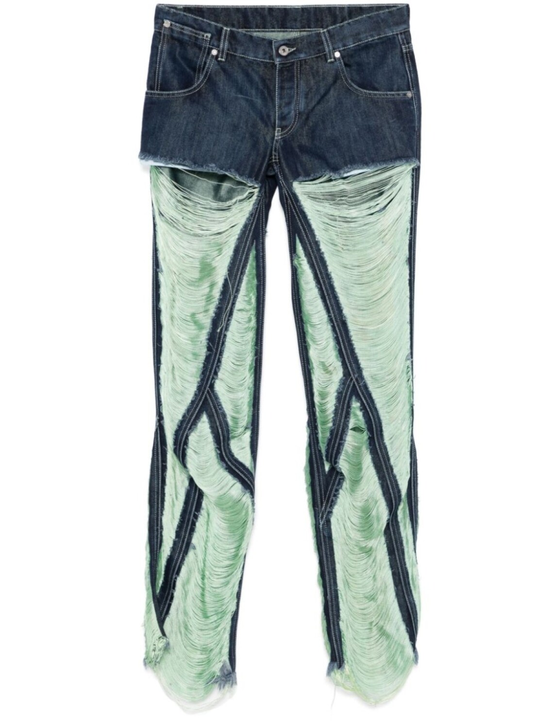 

Off-White джинсы с прорезями, синий