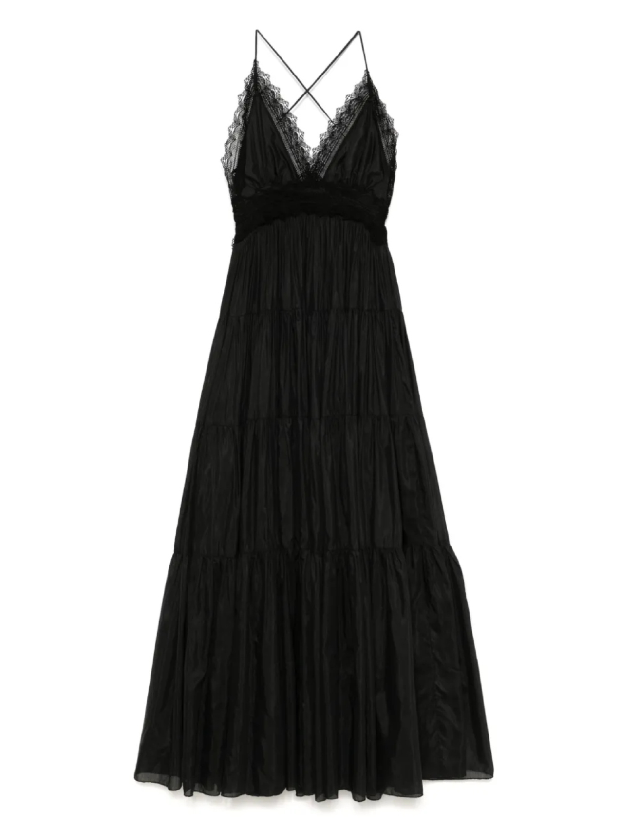 

Платье макси Ermanno Scervino из цветочного кружева, черный