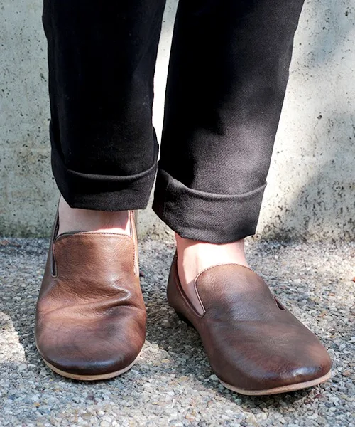 Мужские слипоны из искусственной кожи Dedes Opera Shoe коричневые