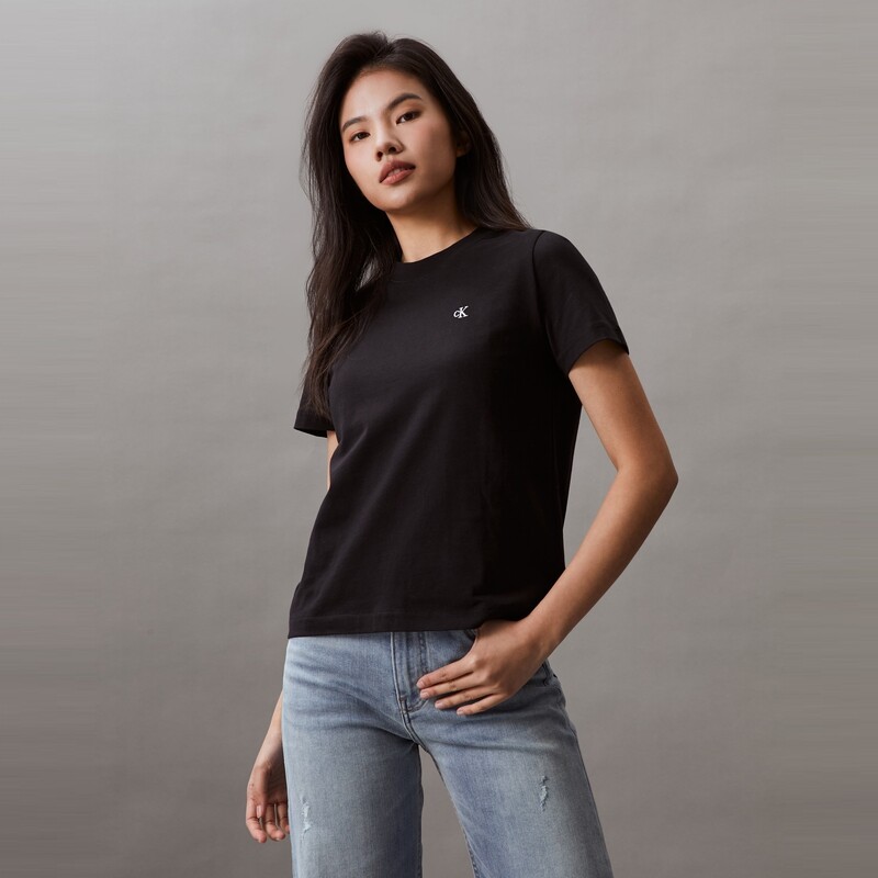 

Футболка облегающая Calvin Klein Jeans с вышивкой, оранжевый