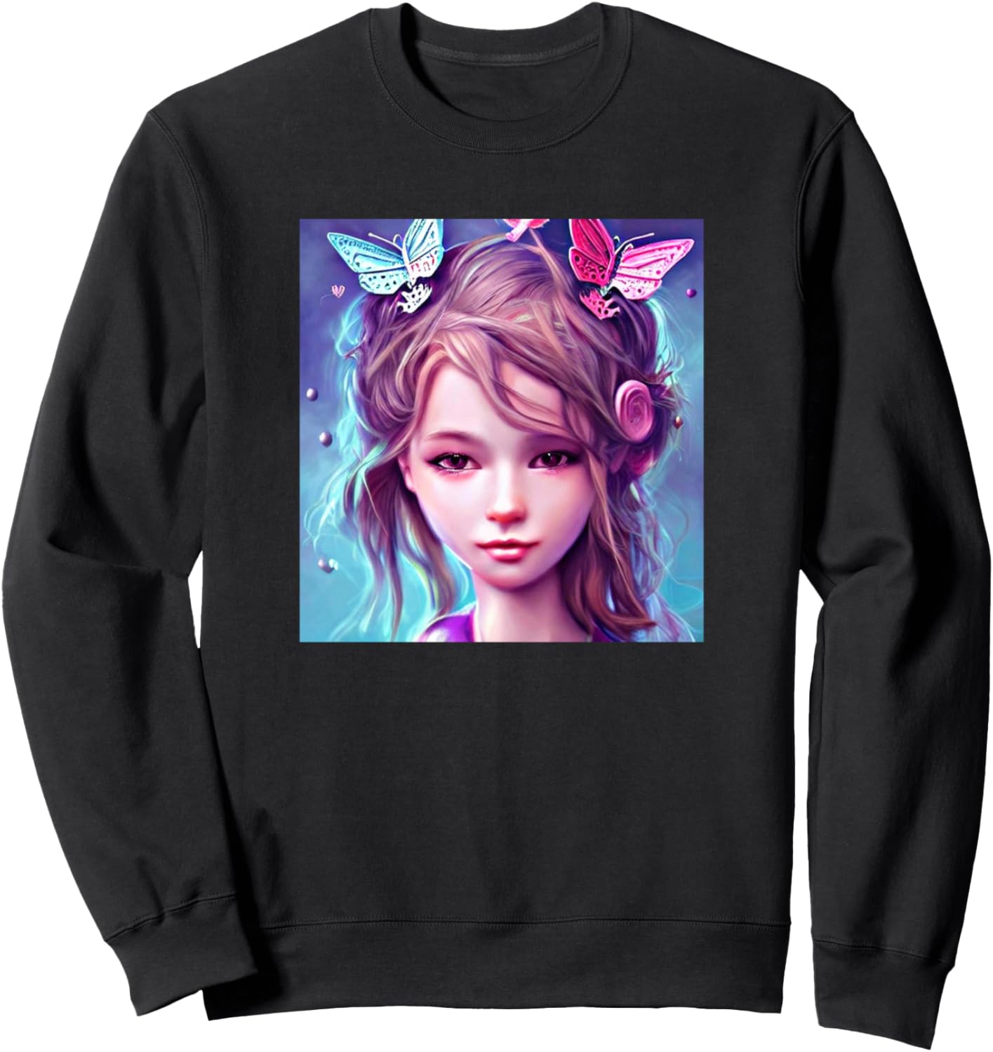 

Иллюстрация девочки-бабочки. Милая красочная толстовка с изображением принцессы-бабочки Butterfly - Princess Line Art Women Girl Kids Gift, черный